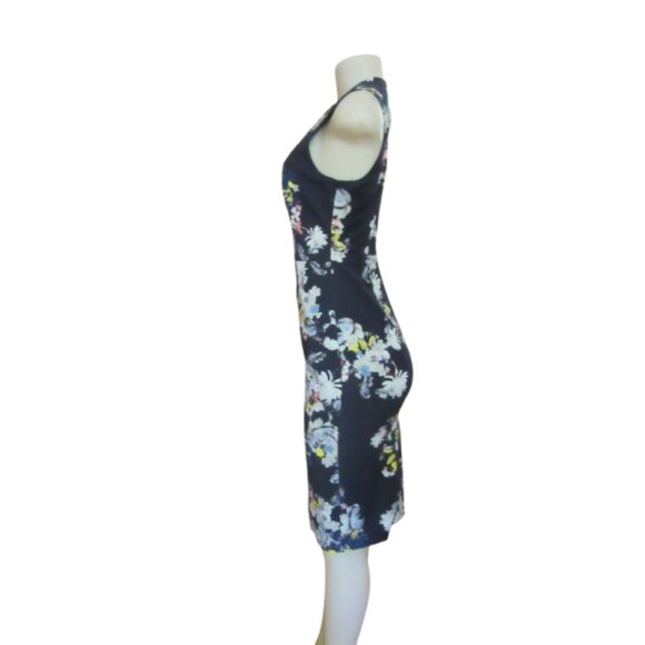 Erdem England Black Floral Sleeveless Fitted Dress Size 4 - Picture 3 of 6